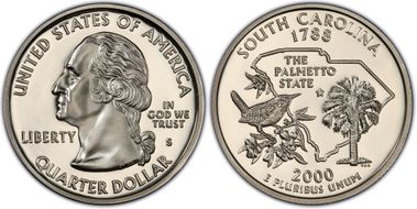 2000-S 25C South Carolina PR70DCAM
