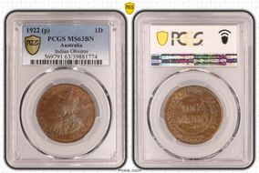 1922 (p) 1D Indian Obverse MS63BN