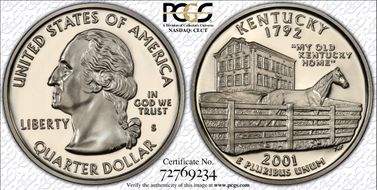 2001-S 25C Kentucky PR70DCAM