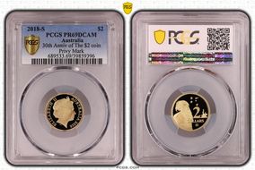 2018-S $2 30th Anniv of The $2 coin Privy Mark PR69DCAM