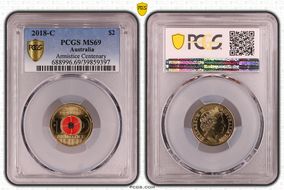 2018-C $2 Armistice Centenary Colorized MS69
