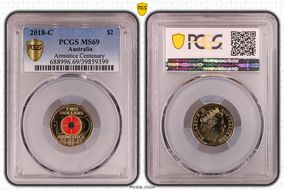 2018-C $2 Armistice Centenary Colorized MS69