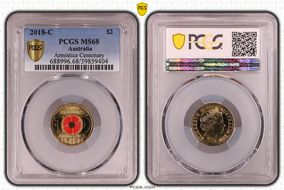 2018-C $2 Armistice Centenary Colorized MS68
