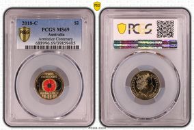 2018-C $2 Armistice Centenary Colorized MS69