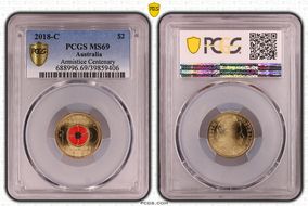 2018-C $2 Armistice Centenary Colorized MS69