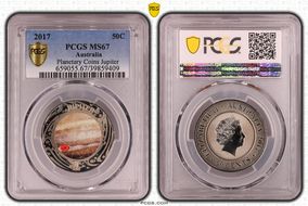 2017 50C Planetary Coins Jupiter Colorized MS67