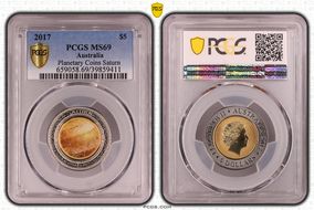 2017 $5 Planetary Coins Saturn Colorized MS69