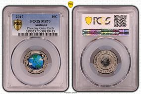 2017 10C Planetary Coins Earth Colorized MS70