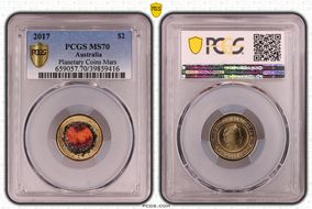 2017 $2 Planetary Coins Mars Colorized MS70