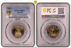 2016 $1 50 Yrs Decimal Currency MS67