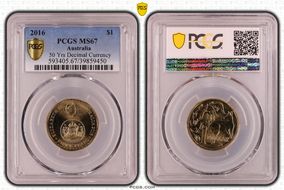 2016 $1 50 Yrs Decimal Currency MS67