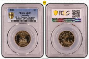 2016 $1 50 Yrs Decimal Currency MS67