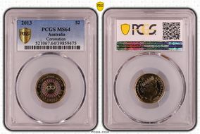 2013 $2 Coronation Colorized MS64