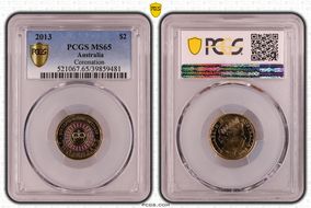 2013 $2 Coronation Colorized MS65