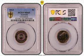 2013 $2 Coronation Colorized MS65