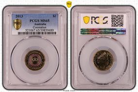 2013 $2 Coronation Colorized MS65