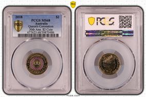 2018 $2 Queen's Coronation Colorized 30th Ann. $2 Coin MS68