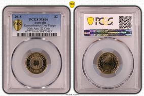 2018 $2 Remembrance Day Poppy 30th Ann. $2 Coin MS66