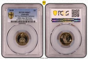 2018 $2 50 Yrs Decimal Currency 30th Ann. $2 Coin MS67