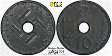 1940-A 10 Pfg Military Issue MS62