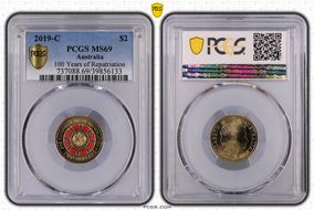 2019-C $2 100 Years of Repatriation Colorized MS69