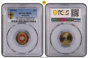 2019-C $2 100 Years of Repatriation Colorized MS69