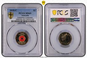 2018-C $2 Armistice Centenary Colorized MS69