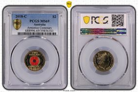 2018-C $2 Armistice Centenary Colorized MS69