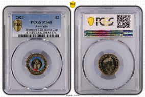 2020 $2 Women's T20 World Cup Colorized MS68