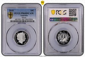 2018 10C Silver PR68DCAM