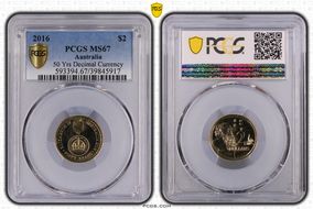 2016 $2 50 Yrs Decimal Currency MS67