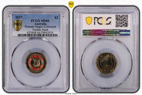 2017 $2 Possum Magic Colorized Visible Hush MS66
