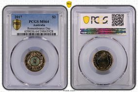 2017 $2 Remembrance Day Colorized MS64