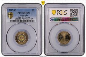 2017-C $2 Lest We Forget Colorized MS70