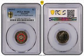 2019-C $2 100 Years of Repatriation Colorized MS68