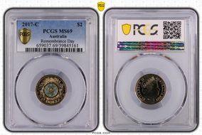 2017-C $2 Remembrance Day Colorized MS69