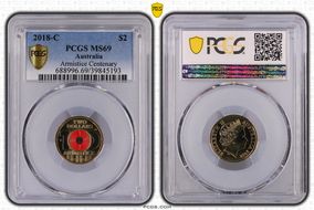 2018-C $2 Armistice Centenary Colorized MS69