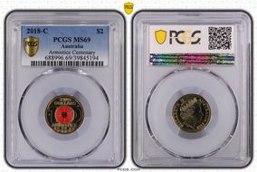 2018-C $2 Armistice Centenary Colorized MS69
