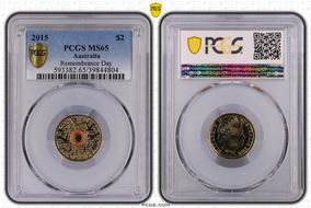 2015 $2 Remembrance Day Colorized In Flanders Fields MS65