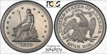 1870 25C J-886 PR65CAM