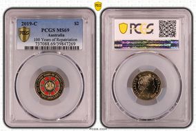 2019-C $2 100 Years of Repatriation Colorized MS69