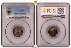 2018 $2 Queen's Coronation Colorized 30th Ann. $2 Coin MS67