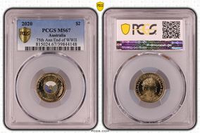 2020 $2 75th Ann End of WWII Colorized MS67