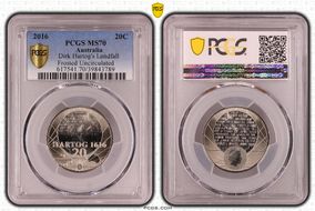 2016 20C Dirk Hartog's Landfall Frosted Uncirculated MS70