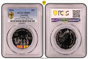 2016 50C Vietnam War Colorized MS69