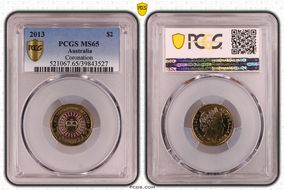 2013 $2 Coronation Colorized MS65