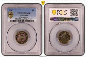 2013 $2 Coronation Colorized MS66