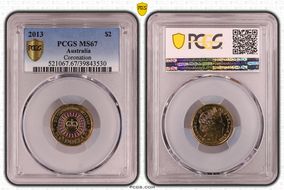 2013 $2 Coronation Colorized MS67