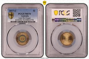 2017-C $2 Lest We Forget Colorized MS70