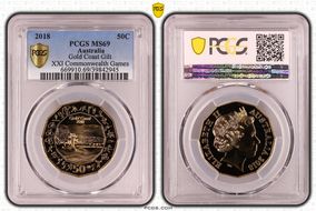 2018 50C Gold Coast Gilt XXI Commonwealth Games PL69